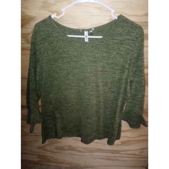 Women's NY Collection Olive Top 1X - Picture 1 of 1